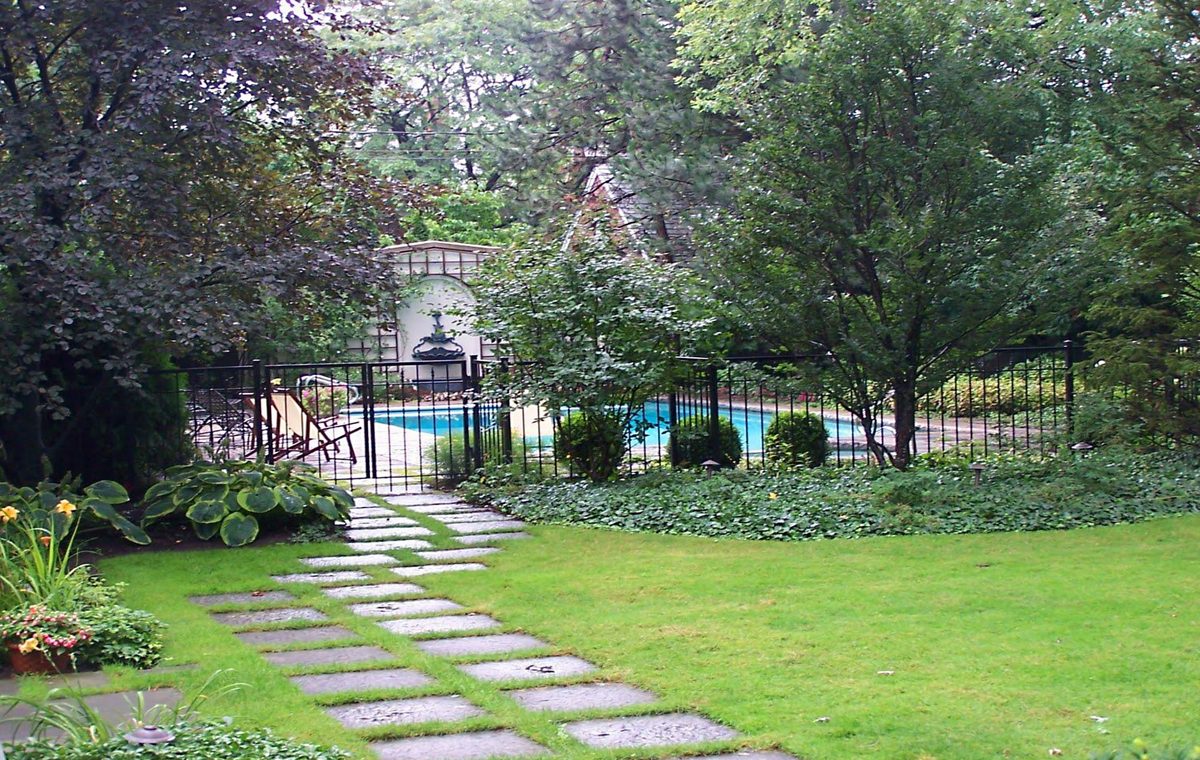 Garden with pool path